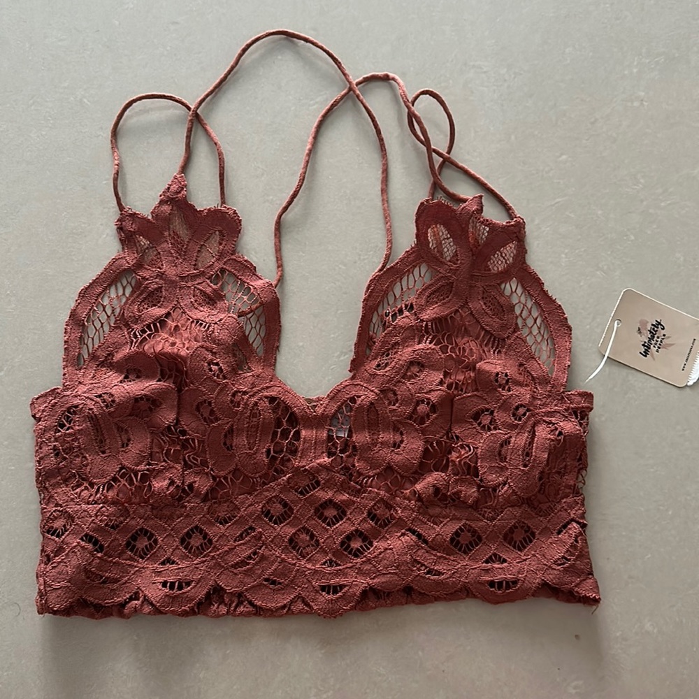 NWT light maroon lace bralette free people